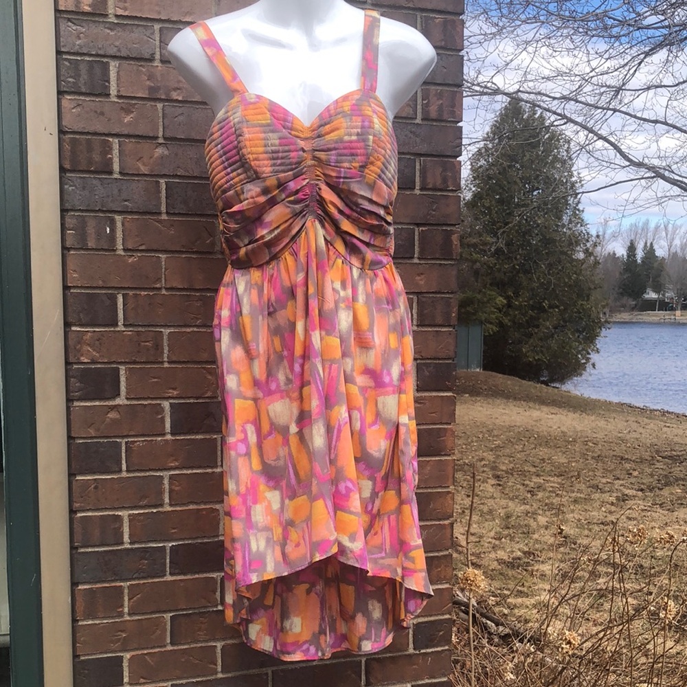 Band of Gypsies Pink Orange Yellow High-Low Sundress